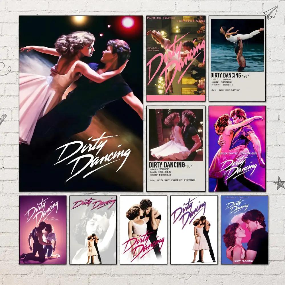 Movie D-Dirty Dancing Poster PP Self-Adhesive Waterproof Wall Decor for Bedroom,Living Room,Dorm,Bar Aesthetic Decor Gift