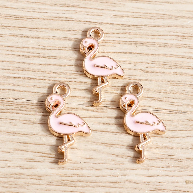 Tusember 10 Stück niedliche Tier-Emaille-Anhänger mit Tauben-, Flamingo- und Eichhörnchenmotiv für Schmuckherstellung, Zubehör, handgefertigte Ohrringe, Armbänder – Detail 15