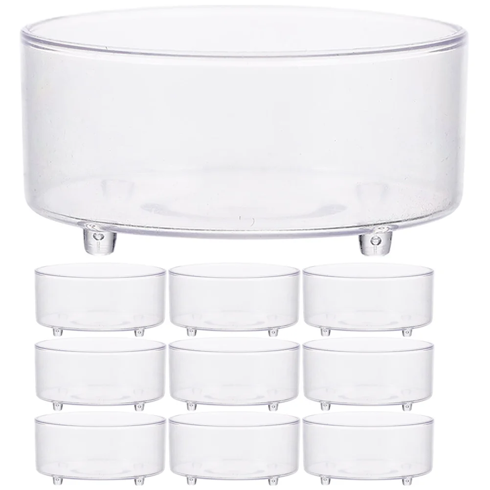 

10Pcs Acrylic Reptile Food Dish Nonslip Design Multifunction Feeding Bowl Safe Durable Pet Supply Reptile Bowl