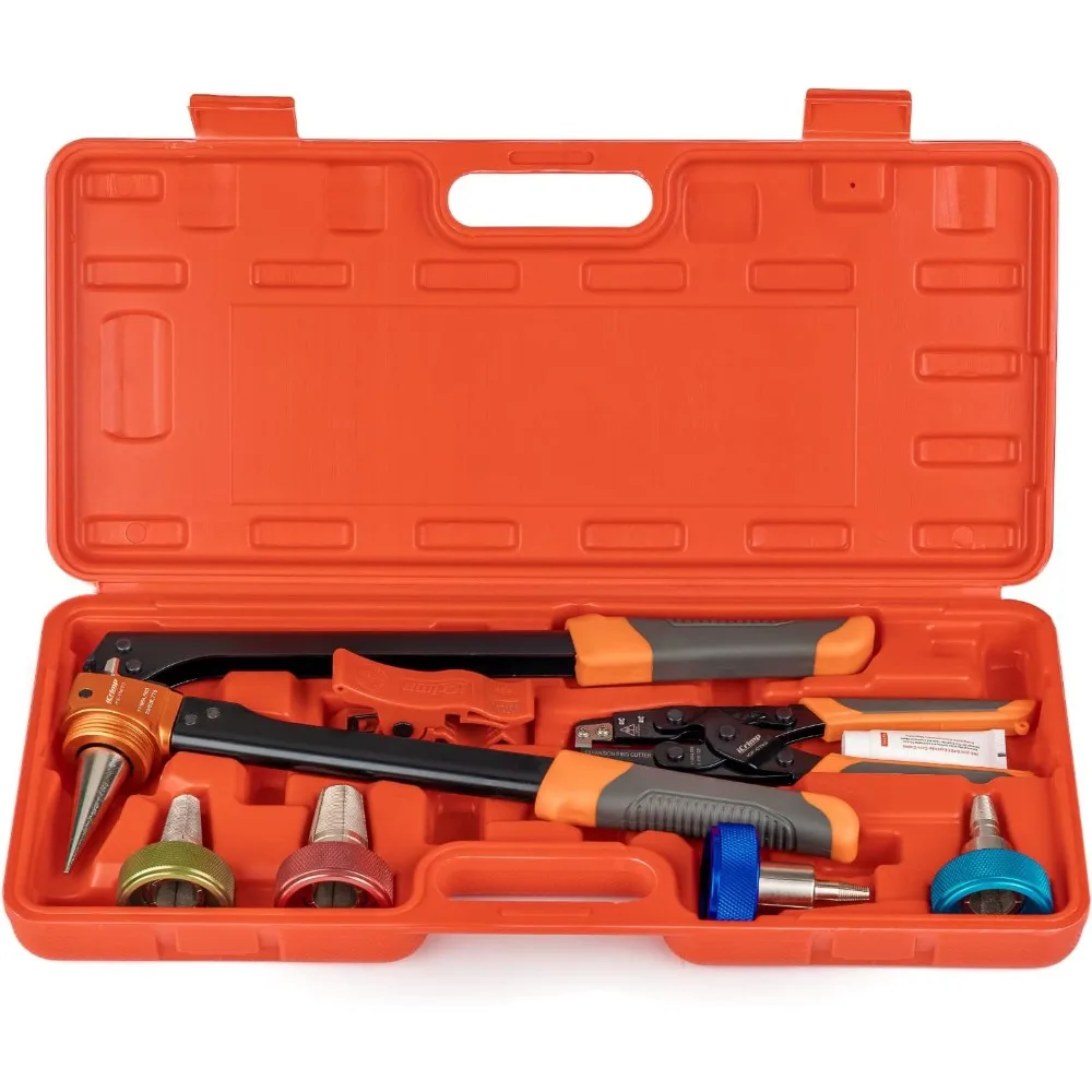 

iCrimp Manual Expanding Tool Kit with Auto-Rotation Expansion Heads for 3/8,1/2,3/4&1 inch ProPEX,Wirsbo F1960 standard fittings