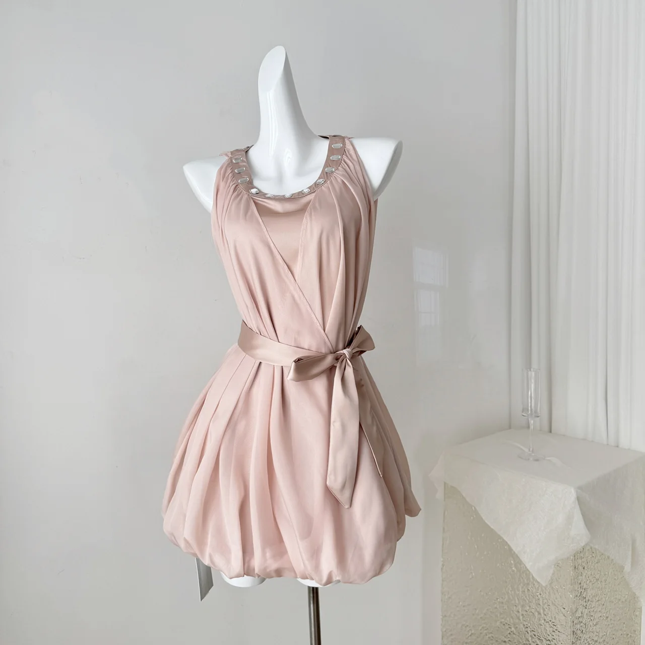 

Chic Sexy vintage satin O-Neck butterfly slim A-line Fairy Casual dress Summer Vestidos Women Party Sundress