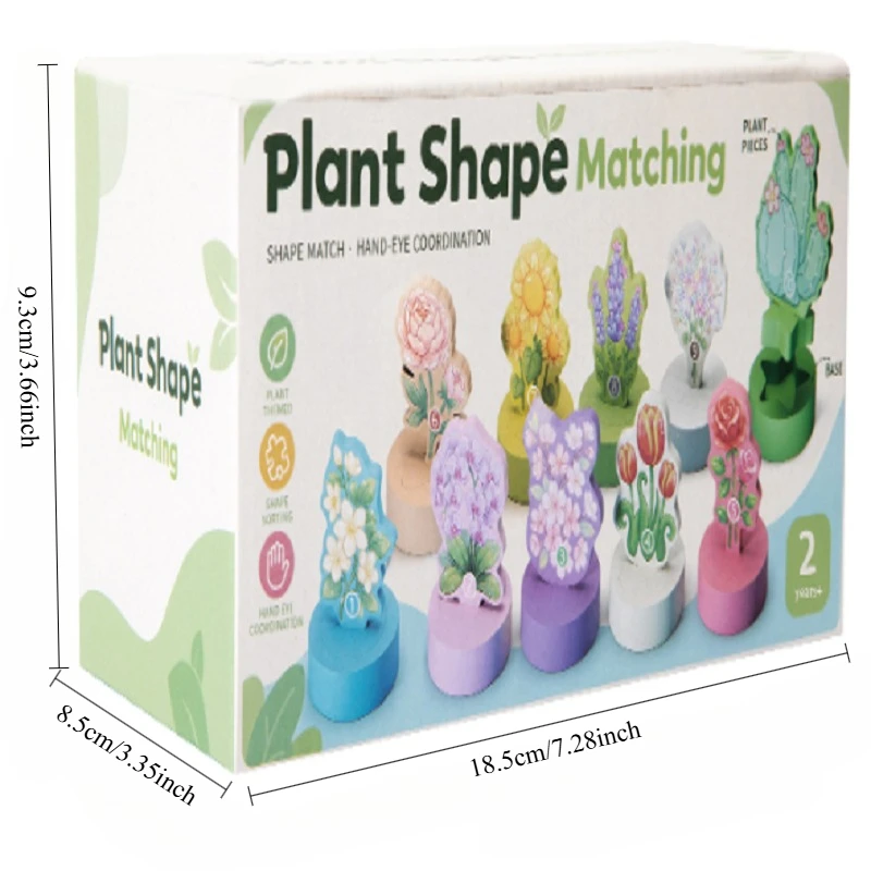 Kids Simulated Building Block Flower Pot, Plant Shape Matching DIY Assembly Educational Toy, Back‑to‑School Gift