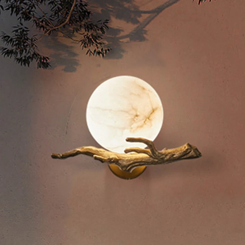

Outdoor Waterproof Italian Copper Wall Light Exterior Landscape Garden Courtyard Lamp Balcony Living Room Marble Porch Lights
