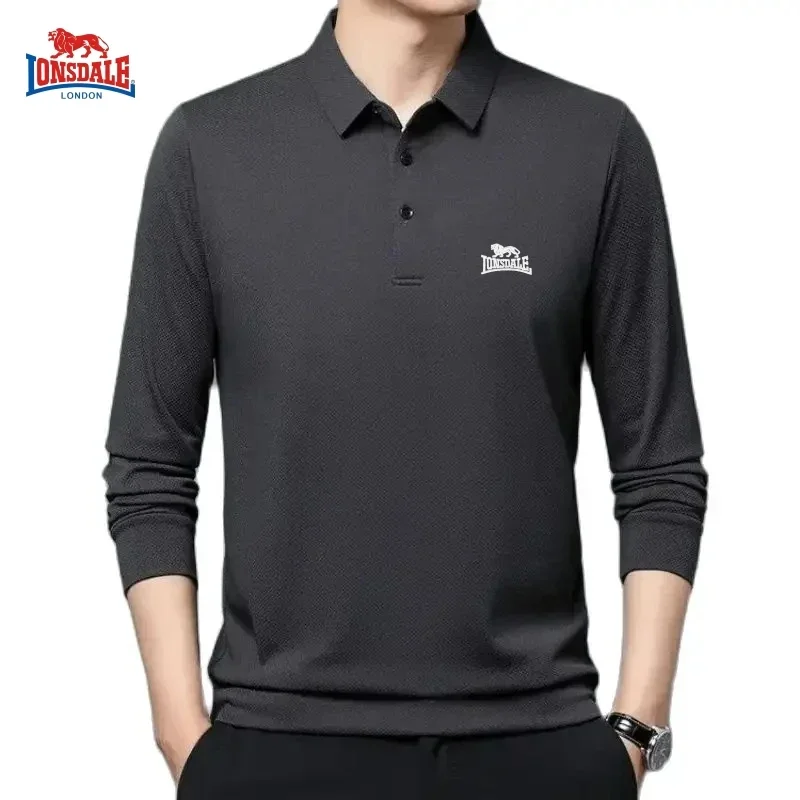 Spring and Autumn Men\'s High Quality Embroidered Long Sleeve Polo Shirt New Luxury Fashion Business Leisure Multi Functional Top