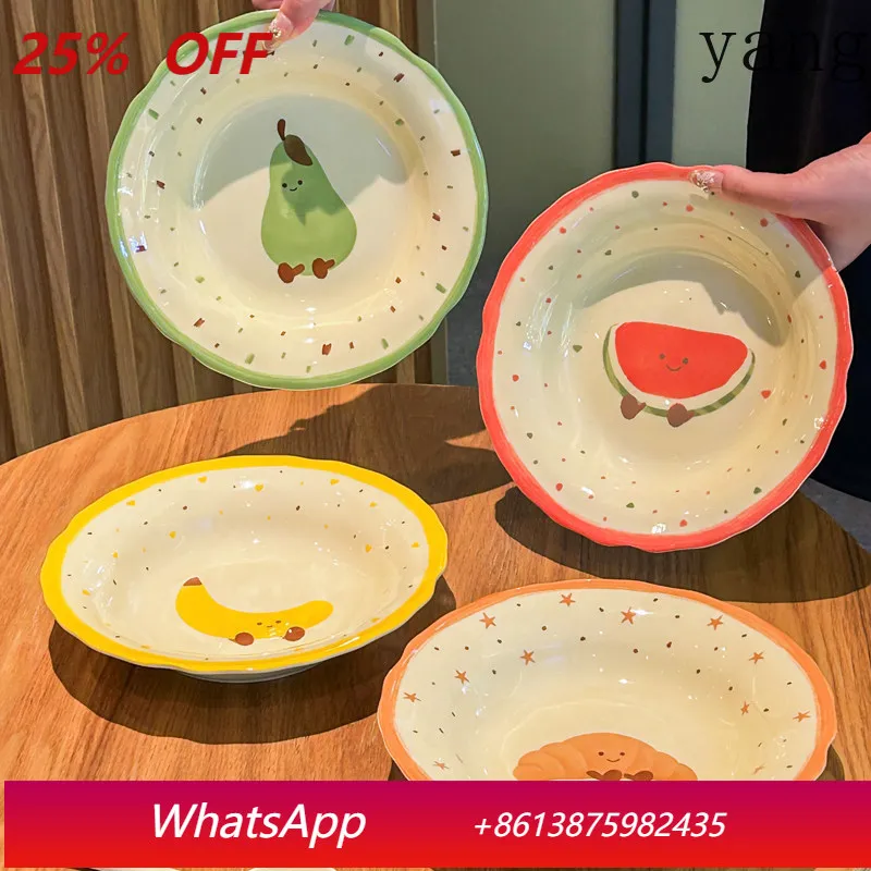 

LTT Cute Fruit Plate Ceramic Dish Plate Tableware Underglaze Colored Plate
