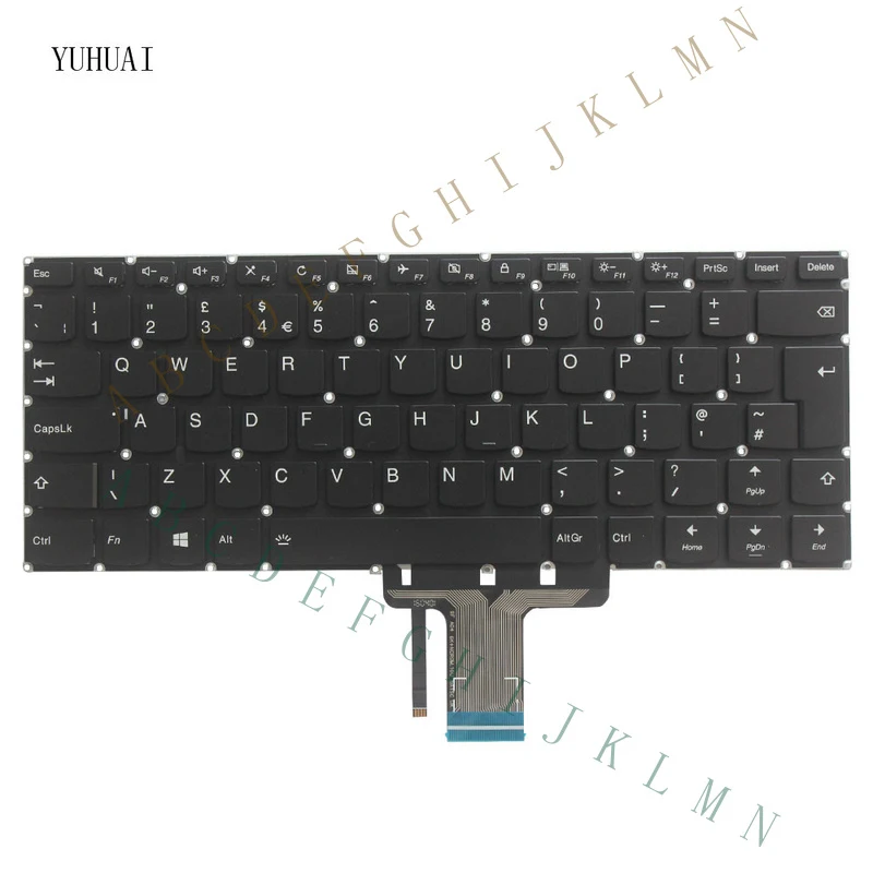 Teclado negro para Lenovo Yoga 710-15IKB 710-15ISK 710-14IKB 710-14ISK de 14 pulgadas (Reino Unido)