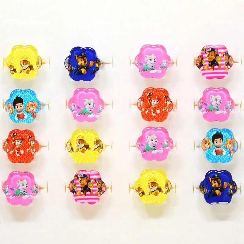 10 قطعة باو باترول تشيس الاطفال خواتم الكرتون سكاي الأطفال البنصر اللعب الطرف الديكور اللعب اكسسوارات هدايا عيد الميلاد #2
