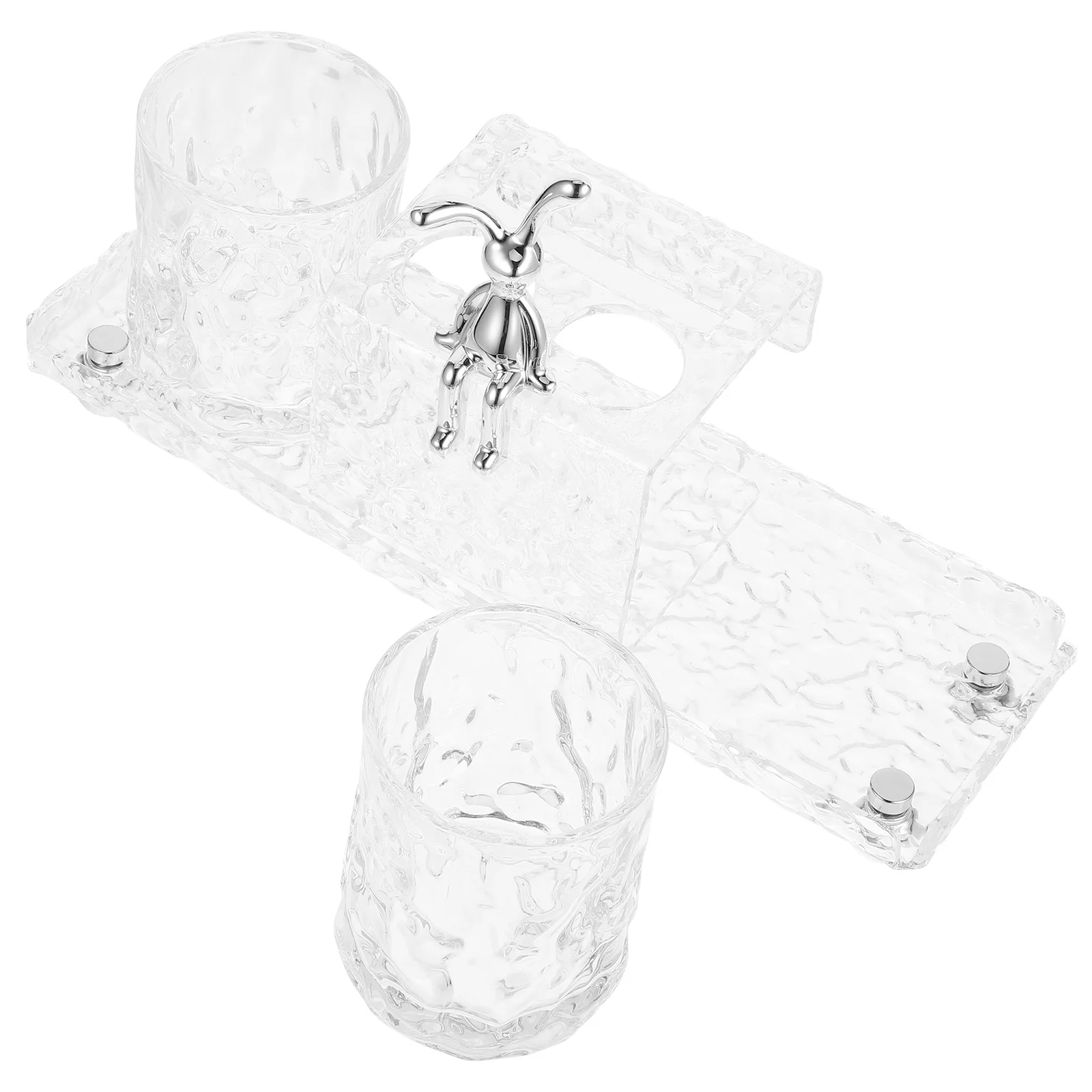 

1Set Acrylic Toothbrush Holder Electric Shaver Display Stand Bathroom Organizer Clear Design Smooth Lines Reusable Longtime Use