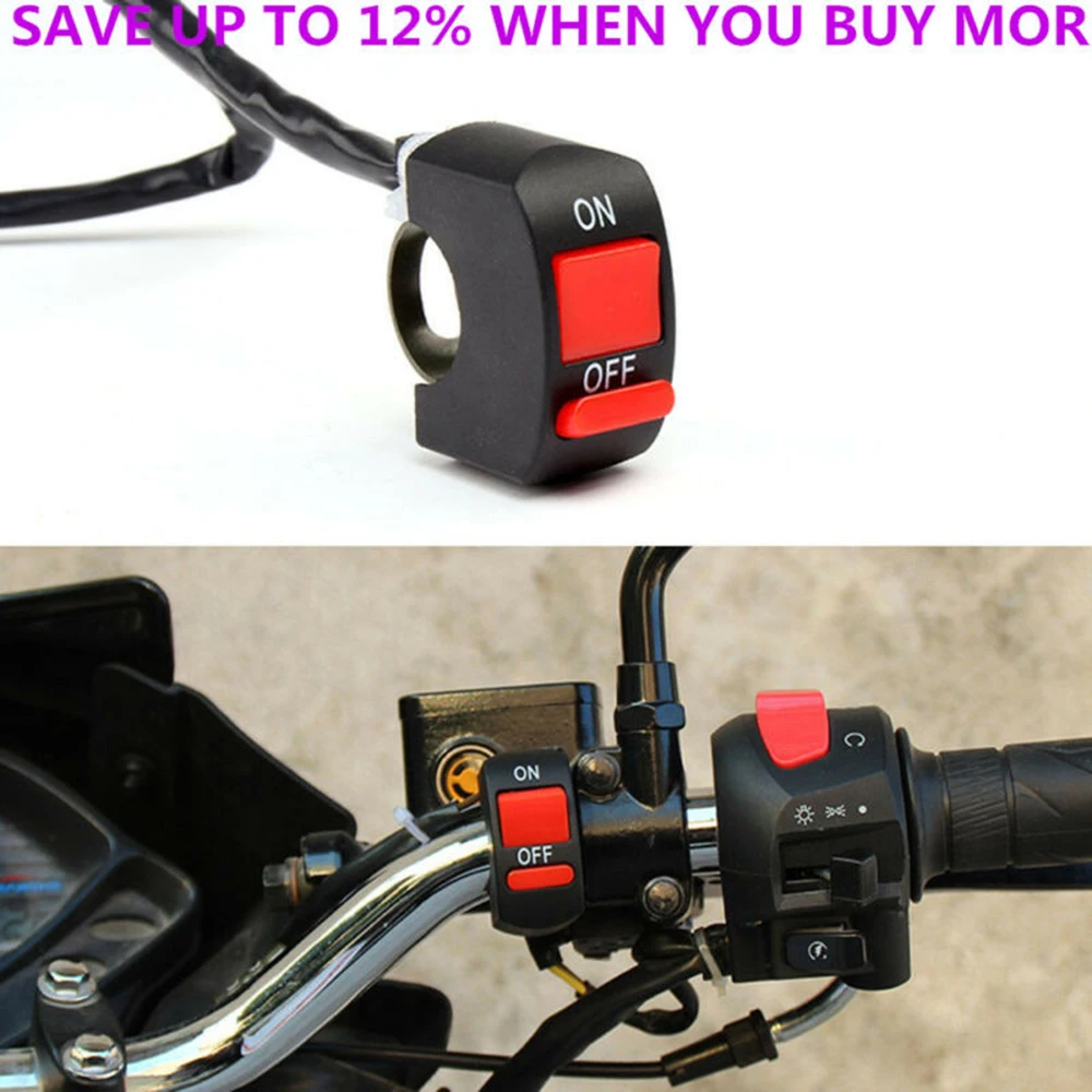 مفتاح دراجة نارية ATV أسود خفيف الوزن لمصابيح الدراجة النارية العادية والخطرية 55 سم مدمج عالي الجودة جديد