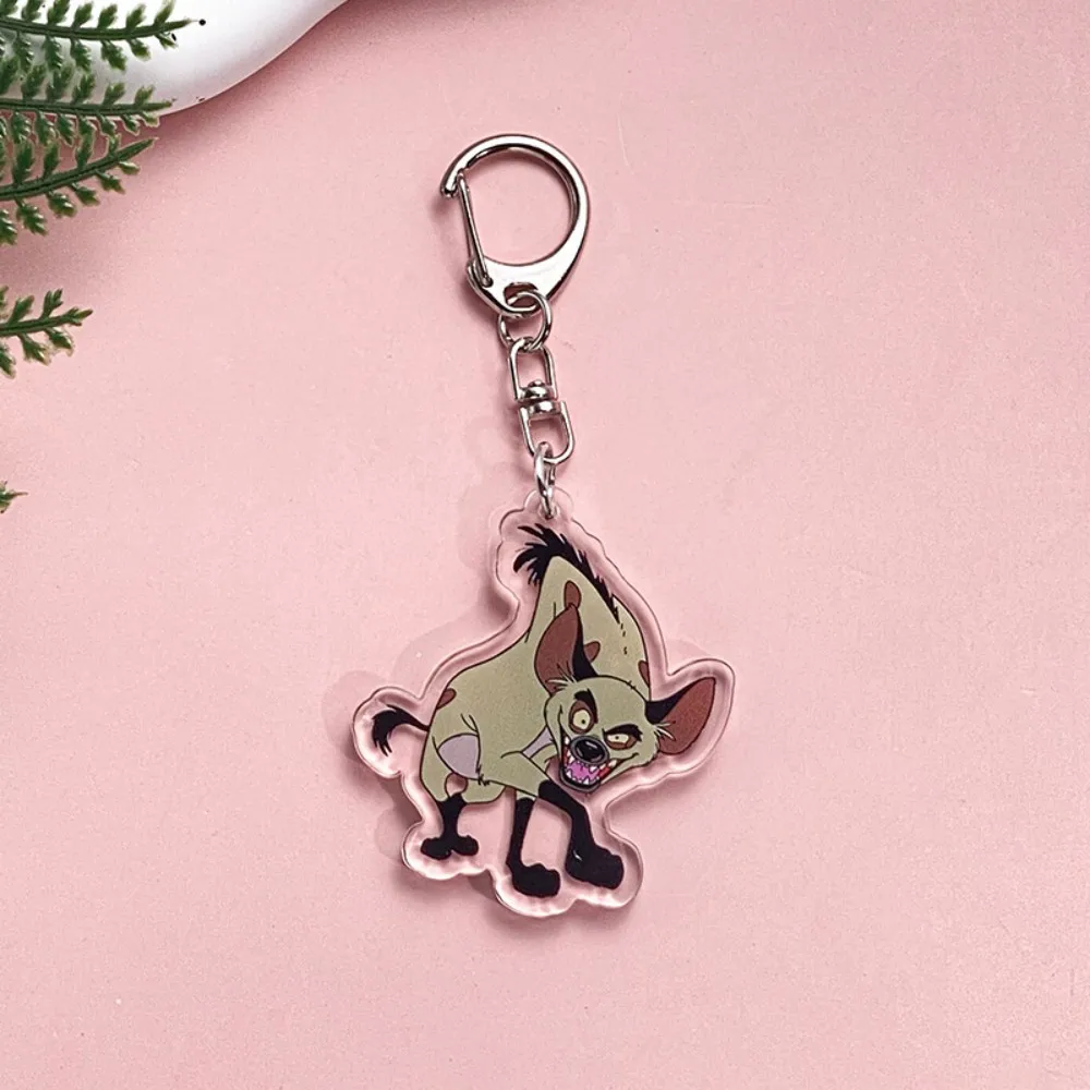 ديزني الأسد الملك أنيمي سلسلة مفاتيح مصنوعة من الأكريليك المساعدون الكرتون سيمبا موفاسا حقيبة قلادة لطيف سحر كيرينغ أصدقاء المشجعين هدية