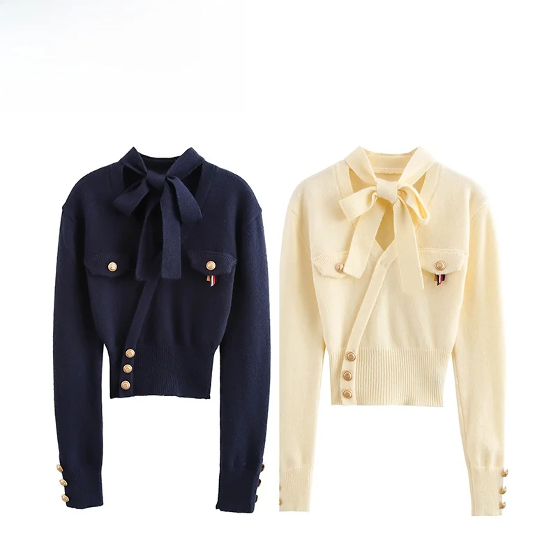 

ZAB Autumn New Faionable Casual Knitted Sweater Women's Street Sle Long Sve Polyester Fiber Overhead Netie Top