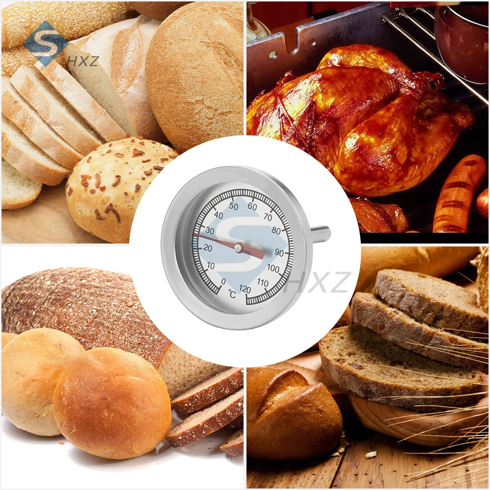 ميزان حرارة الشواية 0-500 ° ج/0-120 ° C التناظرية 52 مللي متر 54 مللي متر الطلب الكبير مقاومة للتآكل لا مقياس البطارية لفرن البيتزا شواء M8/M10