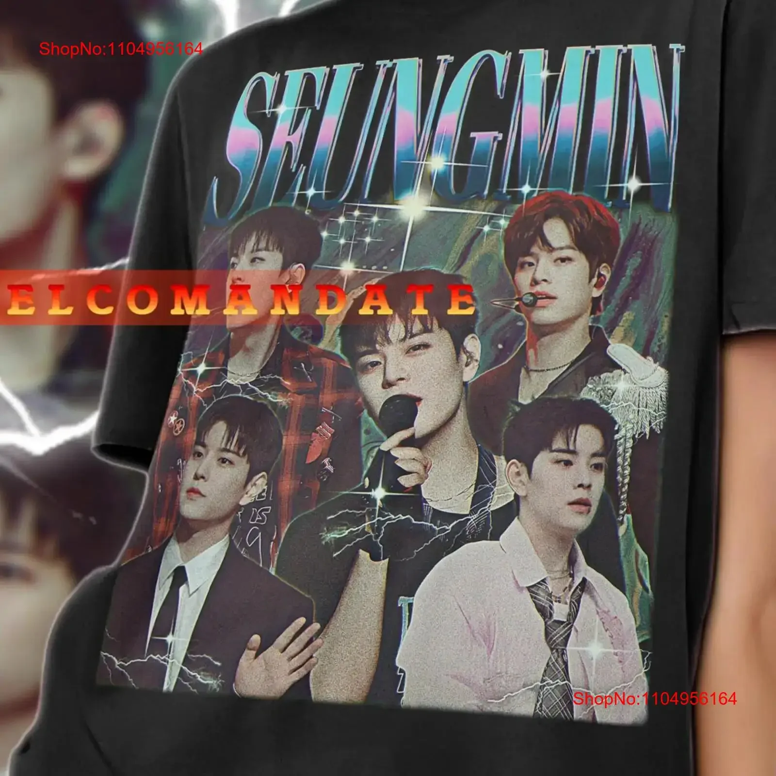 تي شيرت SEUNGMIN Homage تي شيرت ريترو 90s مروحة غير شرعية عتيقة مغسولة ومتعددة الاستخدامات ملابس يومية غير رسمية