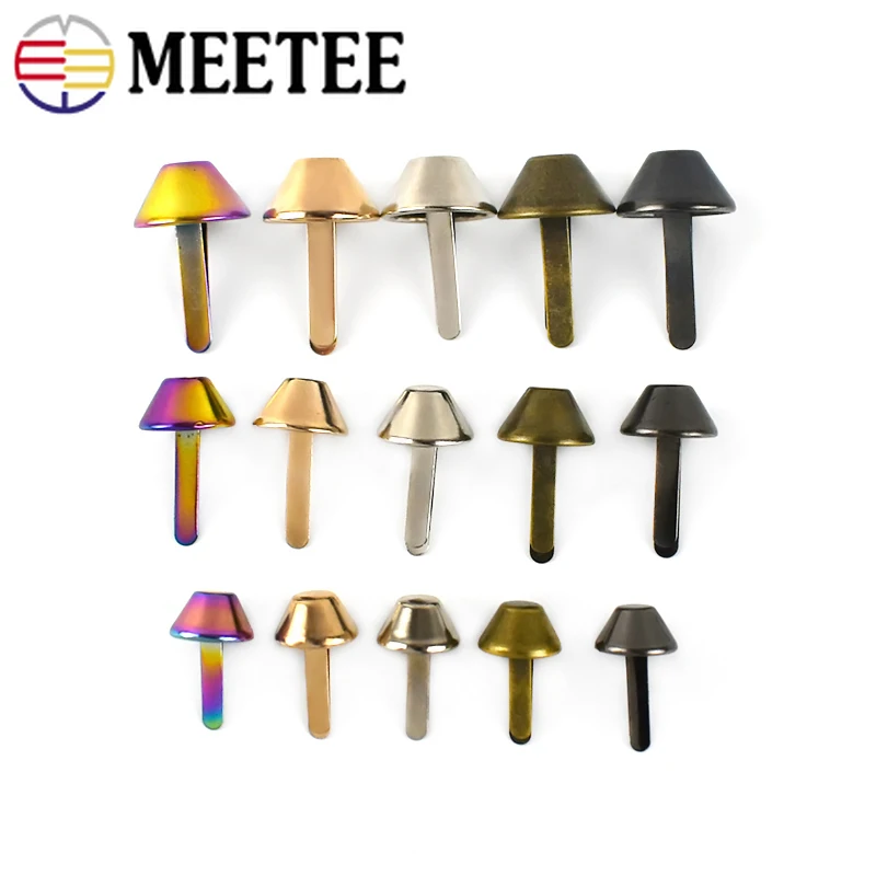 50Pcs 10/12/15mm Colored Metal Bag Nail Shoes Studs Rivet Two-Legged Bucket Decoration Cap Rivets DIY Leather Crafts Accessories