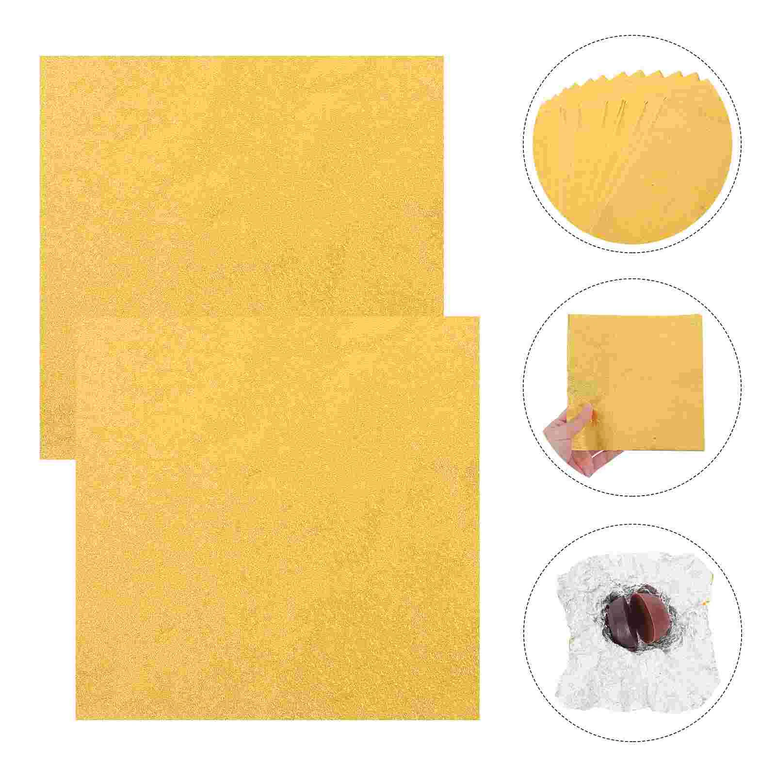 

100 Pcs Qiaotinfoil Wrapping Paper Square Chocolate Wrappers Gold Aluminum Sweets Candy