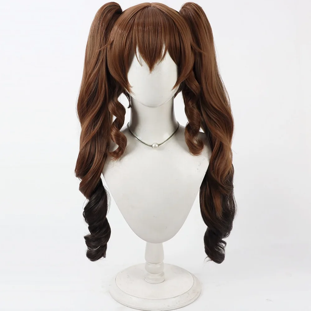 Arknights Endfield Gerpetta Cosplay Wig Split Gradient Ponytail Hair Brown