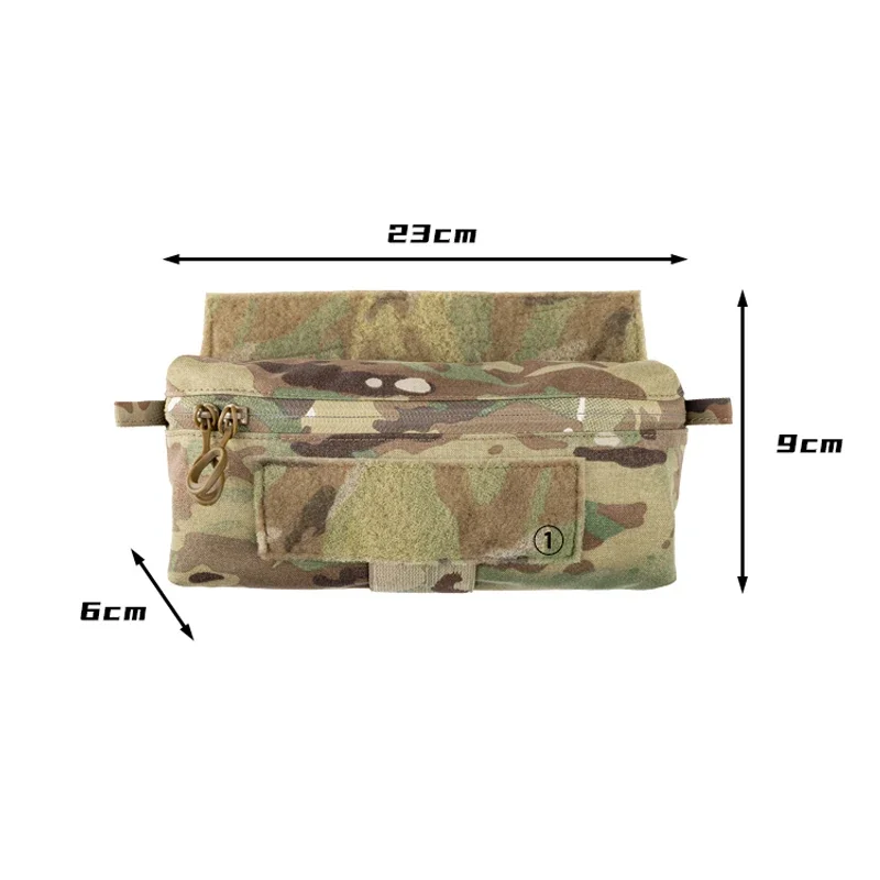 Tactical EDC Dump Drop Pouch Airsoft MK4/D3/FCPC Chest Rig Hanging Abdominal Pouch Multicam Expanded Plate Carrier Fanny Bag view 6