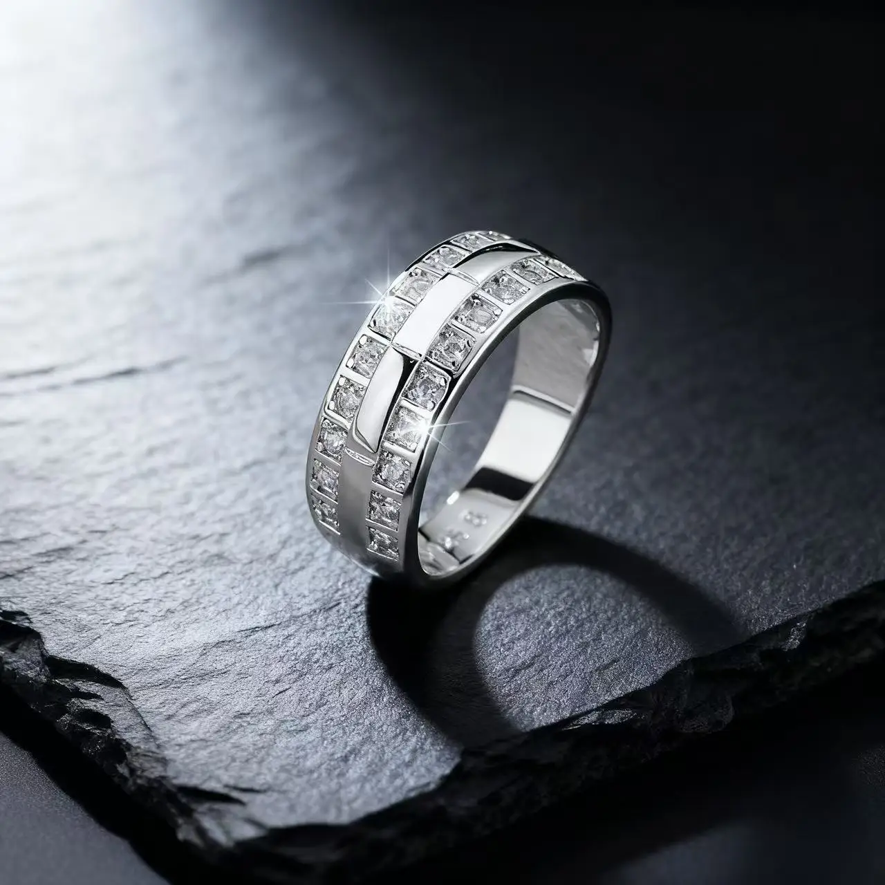 

S925 Серебряное кольцо с геометрическим рисунком, дизайн, роскошные бриллианты, женские и мужские пары, повседневные вечерние, праздничный, свадебный подарок для друзей