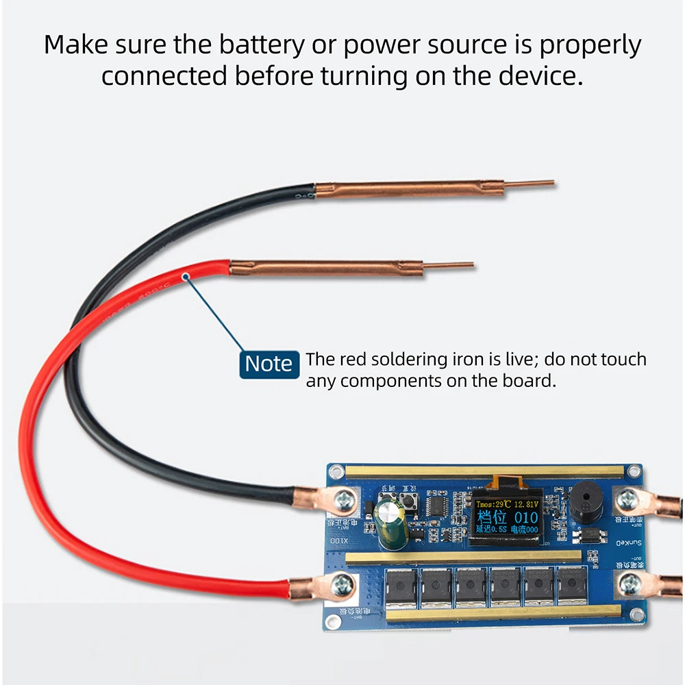 X100 12V Portable Spot Welder Kit LCD Display Lithium Battery Spot Welding Machine Control Board Equipment DIY Kit view 5