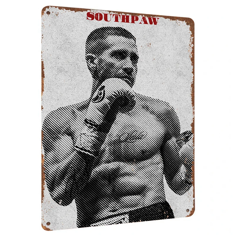 Vintage Boxer Metal Tin Sign Living Room Study Wall Decor Creative Sports Theme Home Decoration