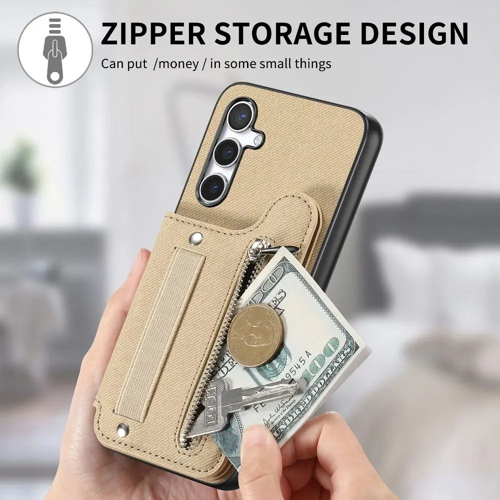 Magnetische Schnalle Karten Slot Leder Telefon Fall Für OPPO Finden X8 Pro/A3X/Reno13 Pro 13 F/Realme 13 Pro + Mit Elastische Seil Handgelenk