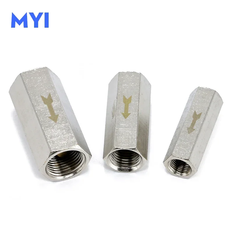 HLH CV Pneumatic Check Valve 1/8 1/4 3/8 1/2 Air Compressor Pipe Fitting Joint 6mm 8mm 10mm 12mm air gas hose Brass check valve
