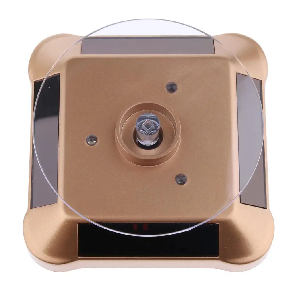 Eco Friendly Solar Rotating Display Stand 360 Degree LED Light for Jewelry Phone Watch Showcase Organizer