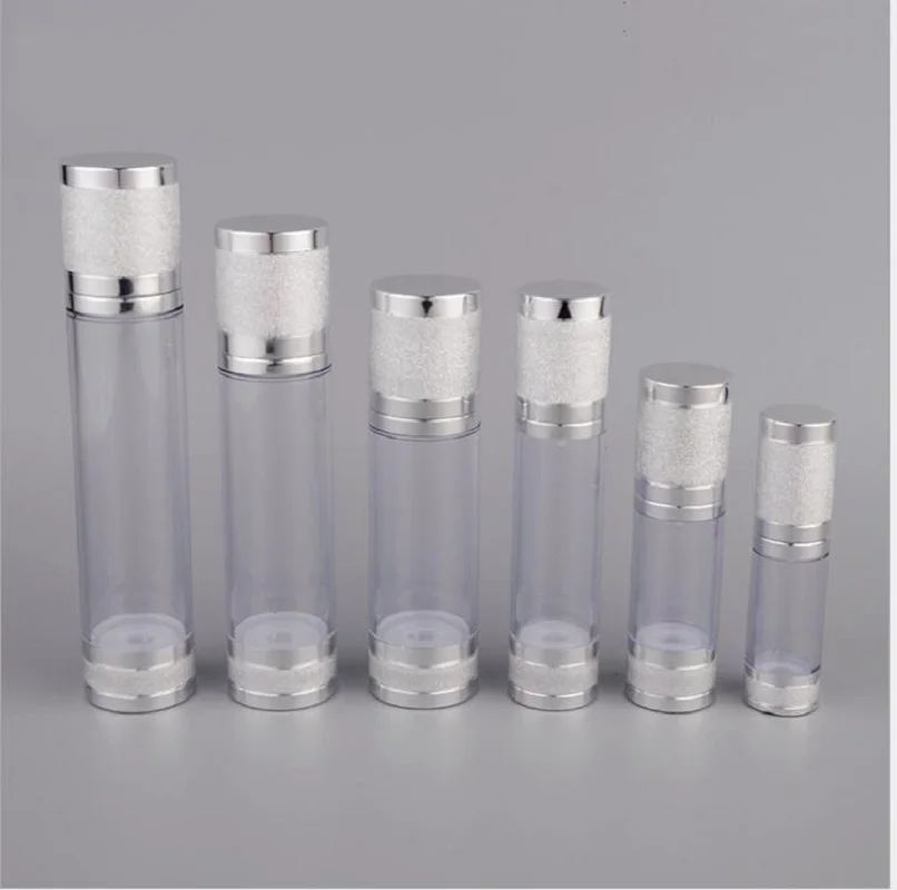 

15ml30ml50ml100ml silver airless bottle lotion emulsion essence toilet toner water foundation moisture skin cosmetic packing