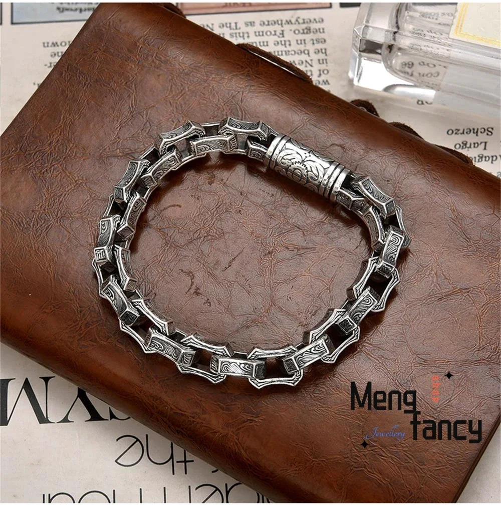 Water Ripple Irregular Bracelet Men Coarse Overbearing Ins Simple Hip Hop Hand Luxury Quality Fine Jewelry Popular Holiday Gifts