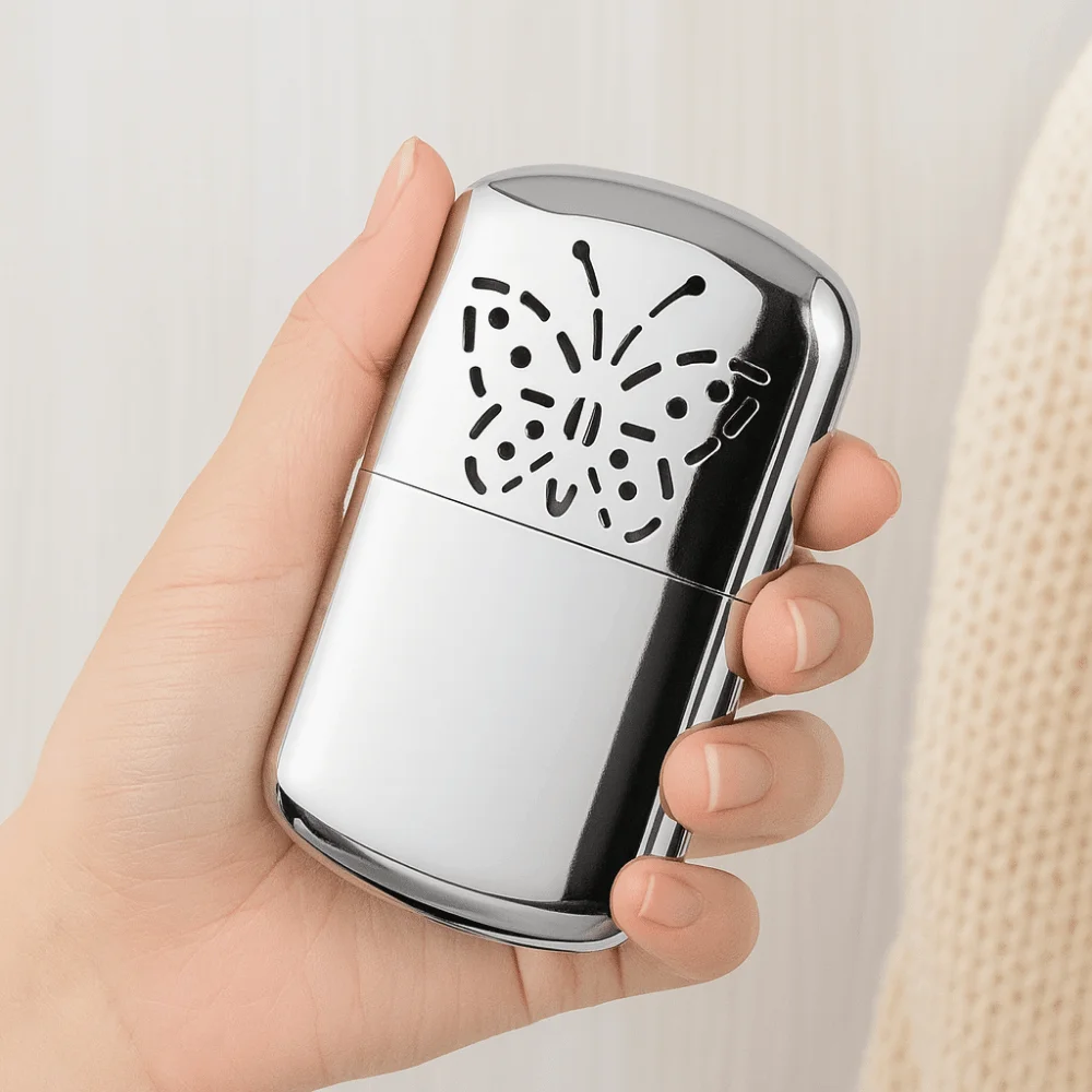 Zinc Alloy Fuel Hand Warmer Constant Temperature Reusable Pocket Hand Warmer Vintage Ultralight Handy Hand Heater Outdoor view 5
