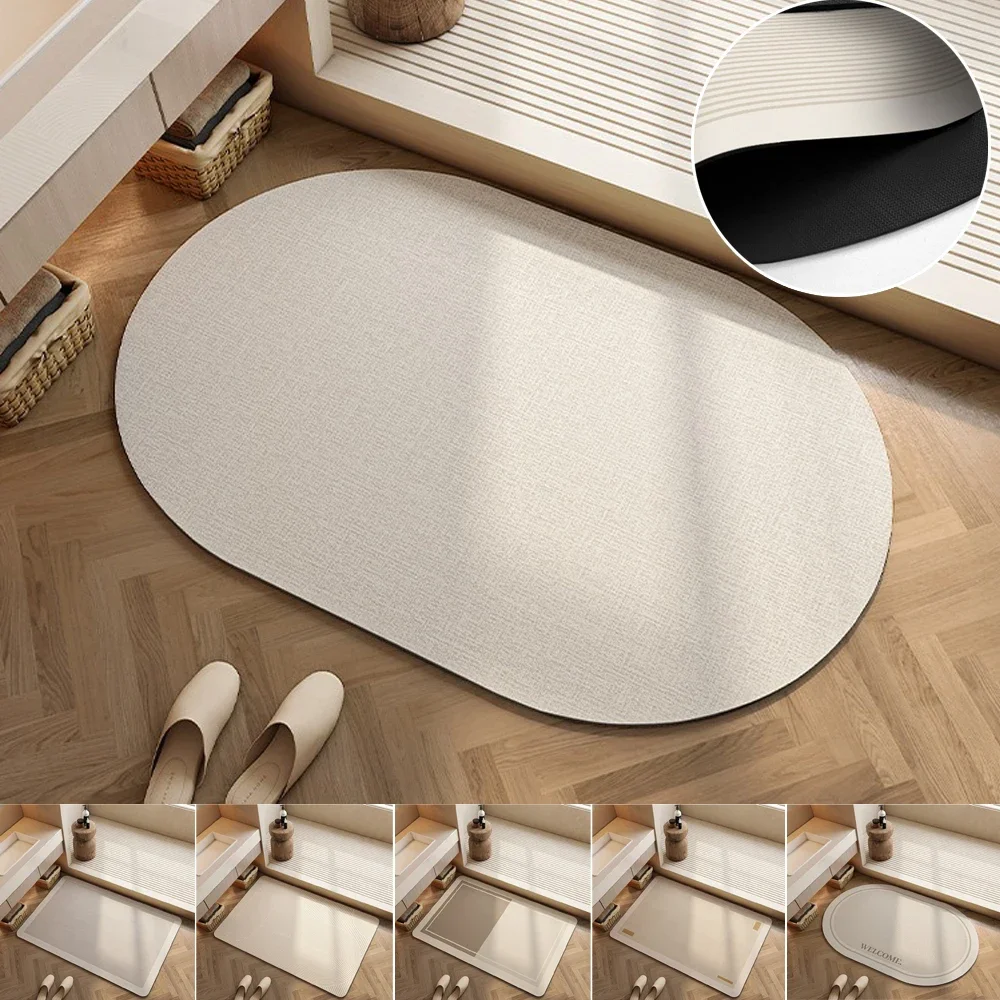 

Non-Slip Bath Mats Easy To Clean Doormat Quick Dry Diatomite Floor Mat Home Bathtub Carpet Washable Alfombra De Baño Area Rug