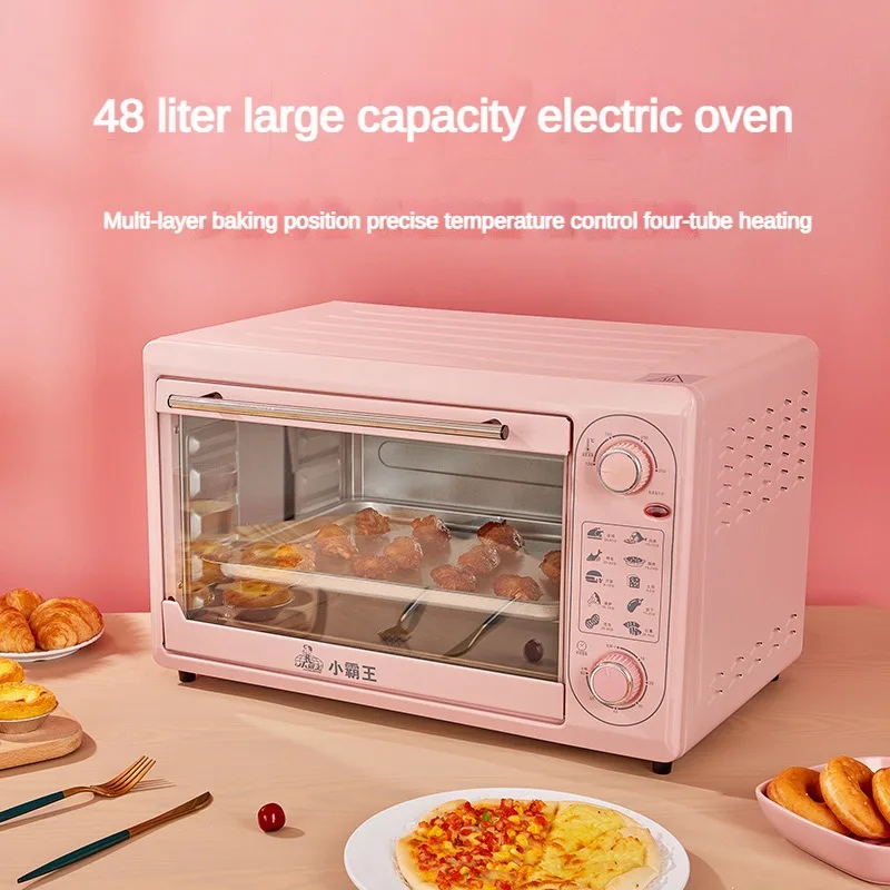 48 Liters Household Electric Oven Kitchen 60 Minutes Timer Large Capacity Pizza 100°~250°temperature Control Convection Macarons