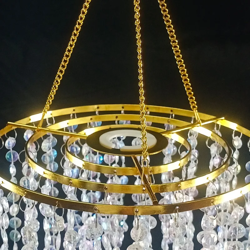 Wedding wedding hall decoration ceiling arrangement props light luxury branch acrylic beaded chandelier