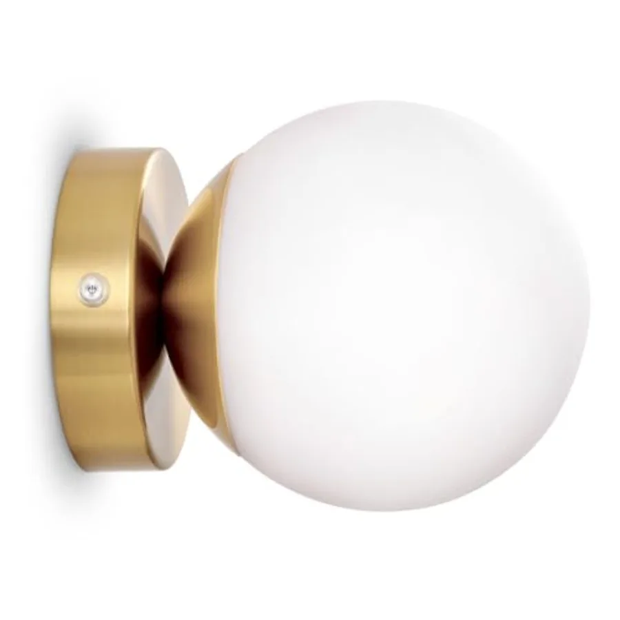 

Battery Operated Rechargeable Wall Sconce Single Opal Glass Globe Wall Lamp Wireless Touch and Remote Control Dimmable 3 CCT +