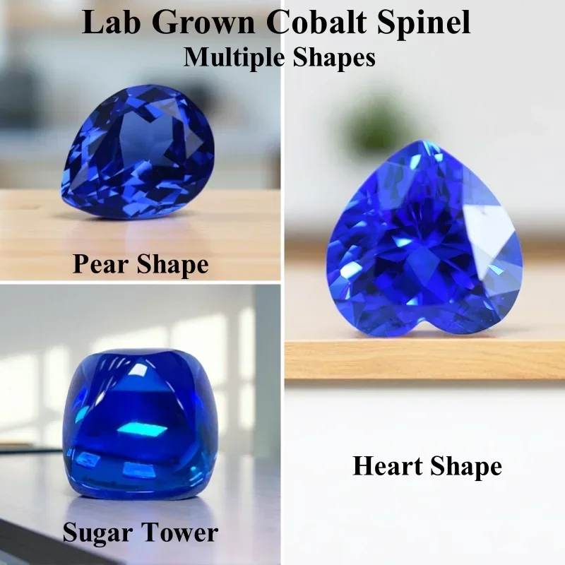 

A+Lab Grown Cobalt Spinel Multiple Shapes Gemstone for DIY Ring/Necklace/Earrings Main Materials with Selectable AGL Certificate