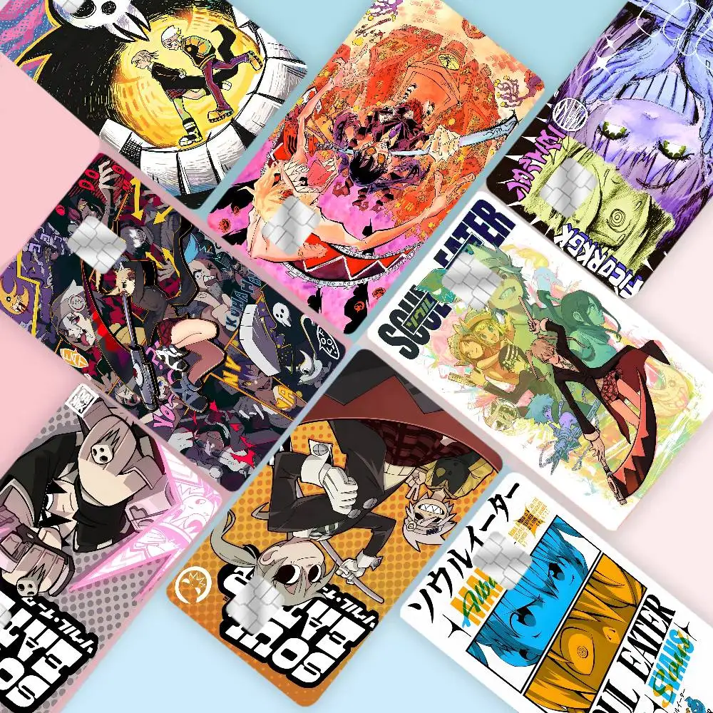 S-Soul E-Eater Anime Diy Credit Debit Card Sticker Party Sticker Decoration Waterproof Small Chip Card Skin Sticker