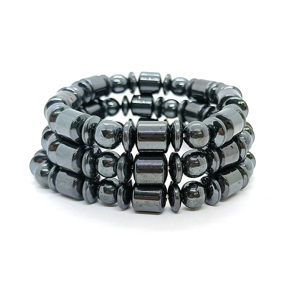 Unisex Fat Burning Magnetic Therapy Bracelet  Black Stone Beads for Weight Loss & Body Shaping Slimming Jewelry for Men & Women image 2