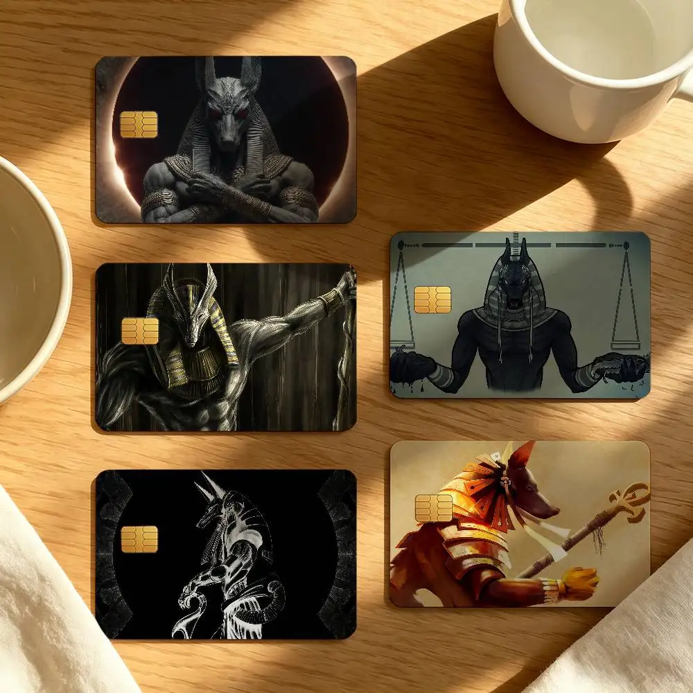 Ancient Egyptian God Anubis Ideal gift wrapping option credit card cover stickers original design card stickers