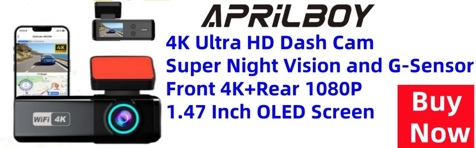 Aprilboy K6 WIFI Dash Cam 4K Mini AUTO DVR Vorne und Hinten Dual Objektiv Mit 1080P Black Box zimmer Nachtsicht Kamera Parkplatz Monitor – Detail 3