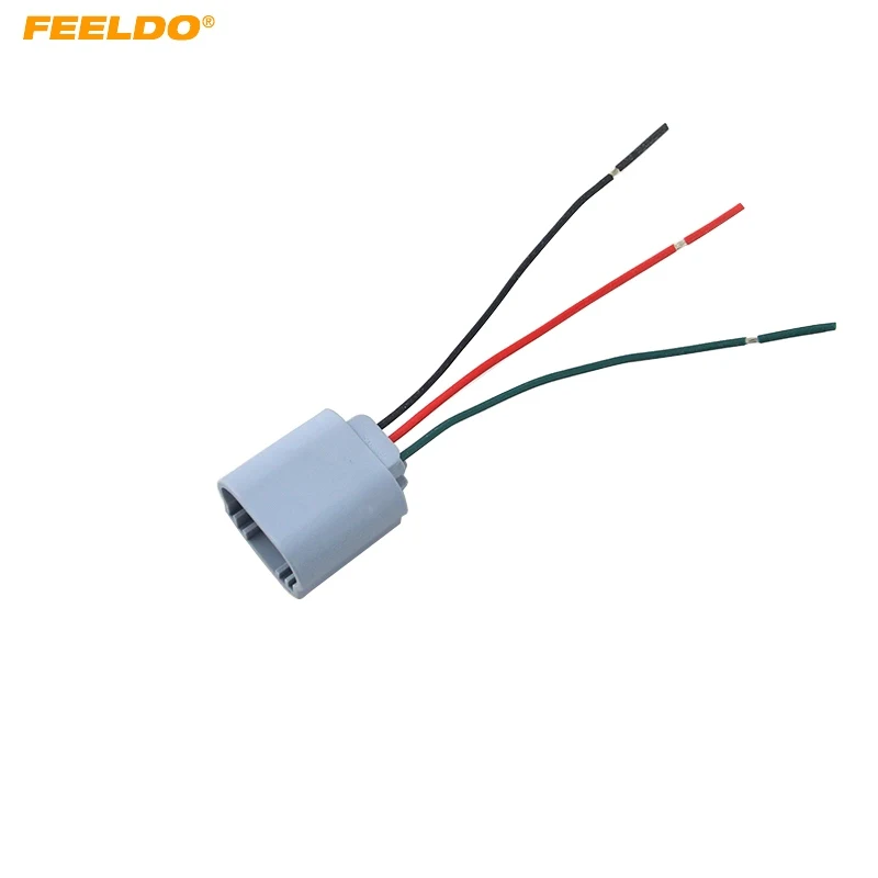 FEELDO Auto H13/9008 Headlight Extension Socket Connector Ceramic Hitemp Plug Car Fog Lmap Styling Wiring Harness