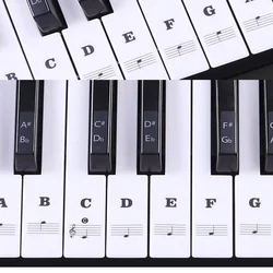 Piano Training Stickers For 37/49/54/61/88 keys Transparent PVC Piano Key Decal Removable Keyboard Note Sticker Musical Supplies