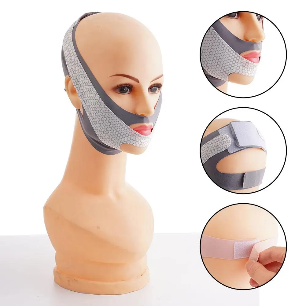 Bandage amincissant pour le visage pour femme, forme en V, massage amincissant, relaxant, double ruisseau, C3R3