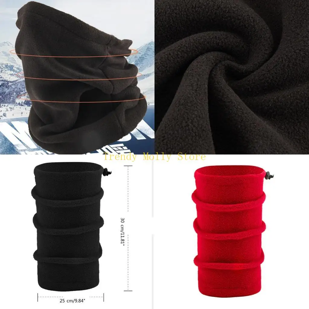 N5KB Fleece Neck Warmer Windproof Winter Neck Gaiter Cold Weather Face Mask For Men Women Skating Running Sport Scarf