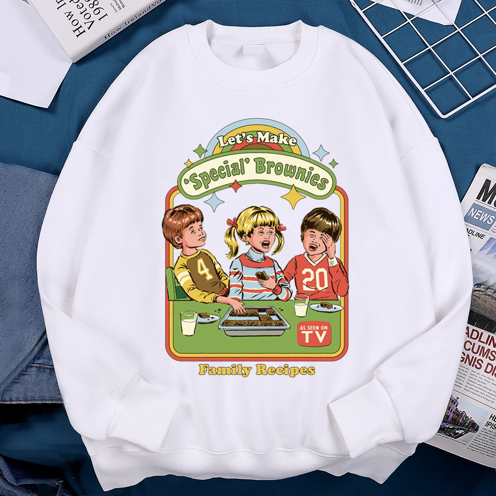 Sudadera con capucha con estampado de cómics para hombres y mujeres, ropa de calle de estilo japonés, sudadera de moda Harajuku, recetas familiares, Let'S Make Brownies