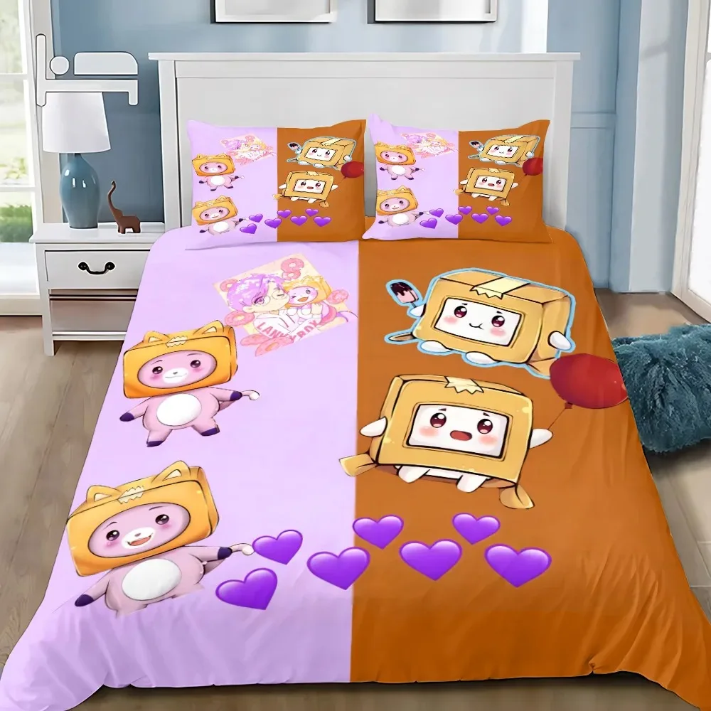 Cartoon L-Lankyboxes Duvet Cover Pillowcase Bedding Set Adult Boy Girl Bedroom Decoration Children Gift Single Double Large Size