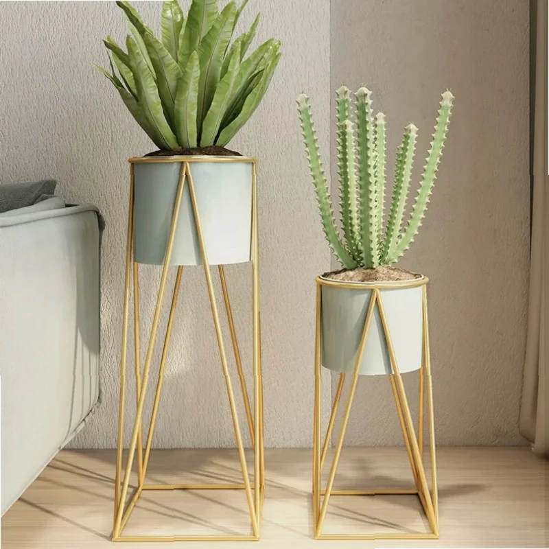Wrought Iron Flower Rack Living Room Indoor Plant Stand Household Green Rose Potted Bonsai Placement Stand Stylish Plant Holder