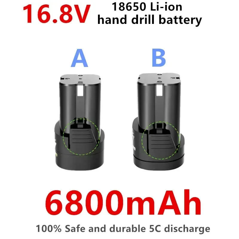 16.8V 6800mAh universal rechargeable lithium battery, suitable for cordless screwdrivers, drills, and cordless drilling tools