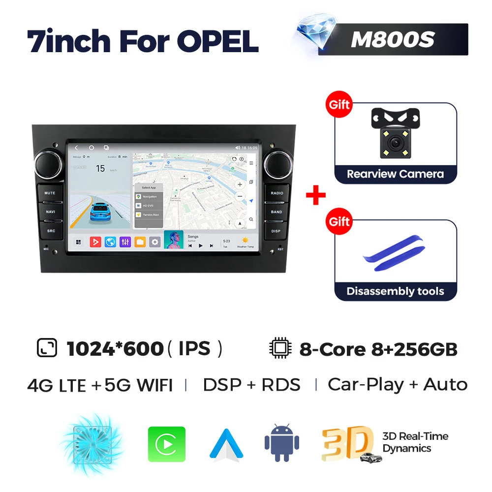 MEKEDE 7 inch Android autoradio 4G voor Opel Astra H G J Zafira B Corsa C D Antara Vectra Vivaro GPS Multimedia draadloze Carplay