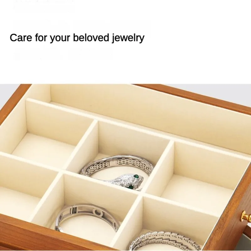 Wooden Jewelry Box Large 6 Layers Drawer Style Multi Functional Jewelry Storage Box Organizer Personalised Packaging Supplies