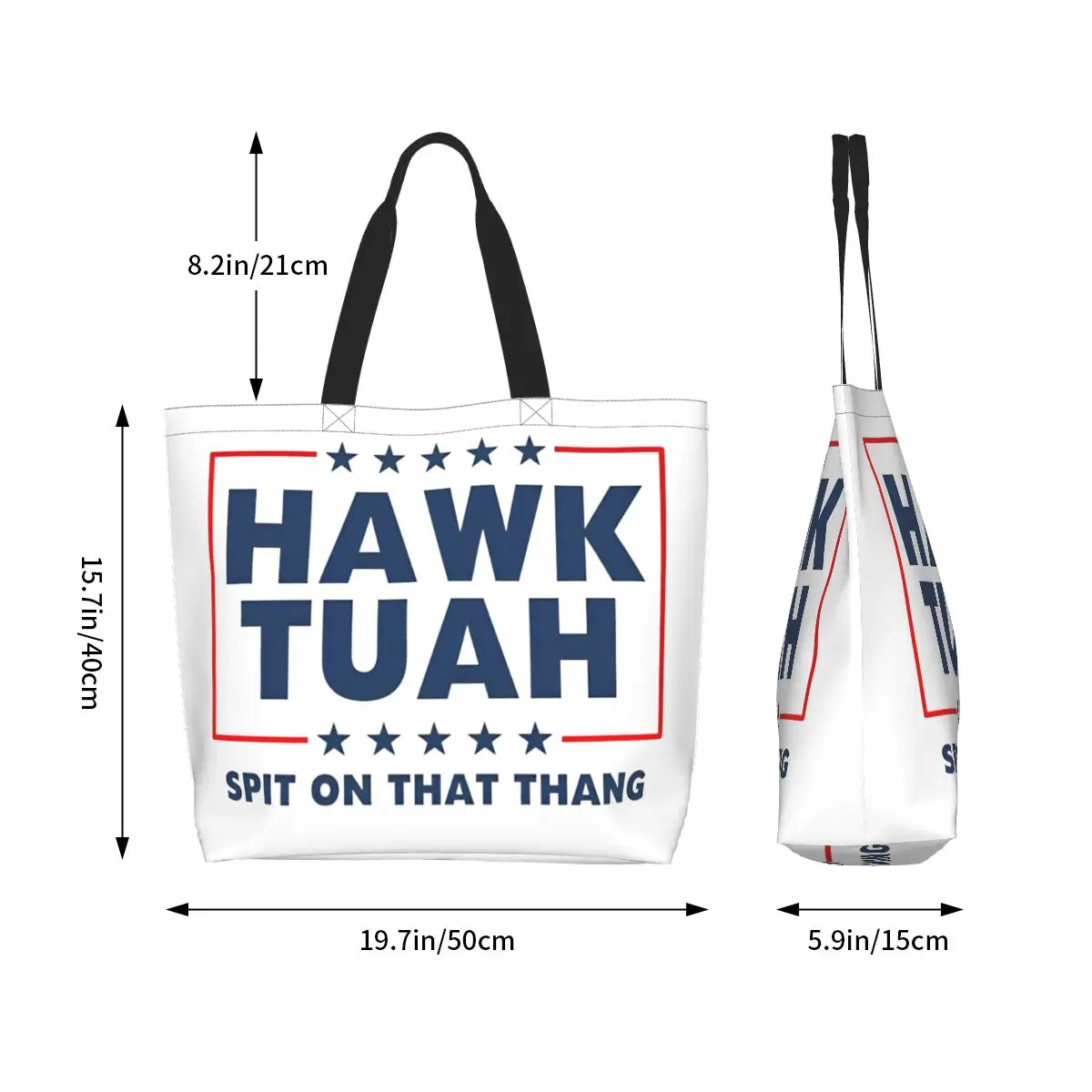 Hawk Tuah Spit On That Thang 2024 bolsas de comestibles de gran capacidad, accesorios, bolsos de mano Ulzzang para mujer